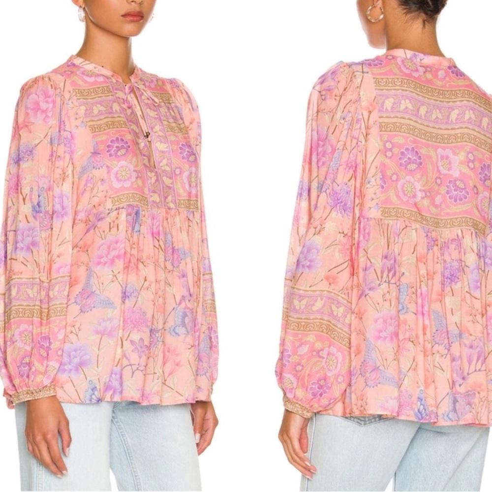 Spell & the Gypsy Collective Butterfly Print Musk Top Blouse Floral